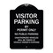 Signmission Designer Series-Visitor Parking By Permit Only No Public Parking Sign, 24" x 18", BW-1824-9871 A-DES-BW-1824-9871 - alternate 1